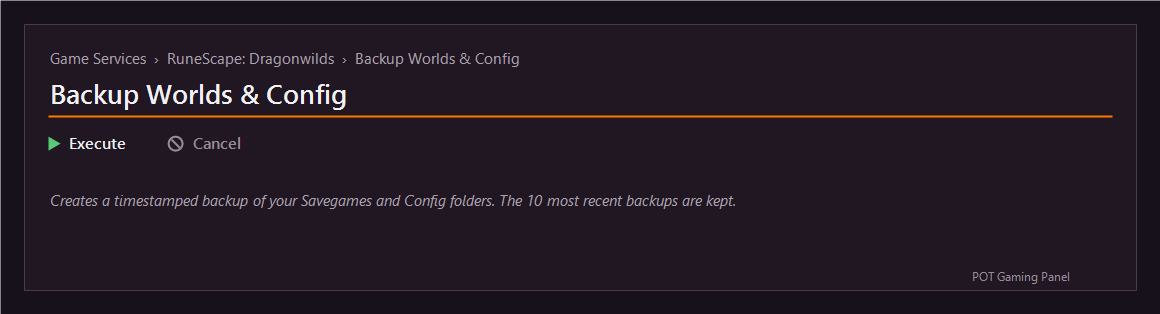 Backup Worlds and Config