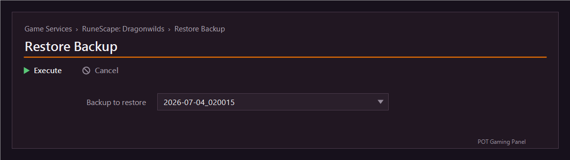 Restore Backup