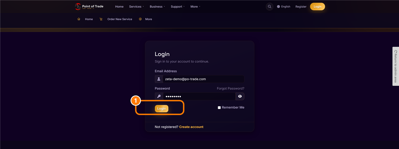 Sign in to your Point of Trade account